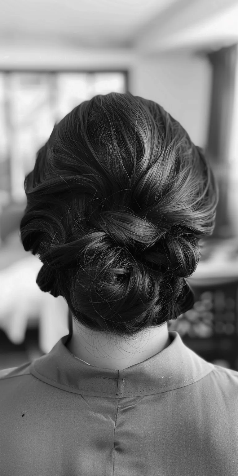 pomade hairstyle Chignon, Updo, Milkmaid braid, Finger wave, French twist