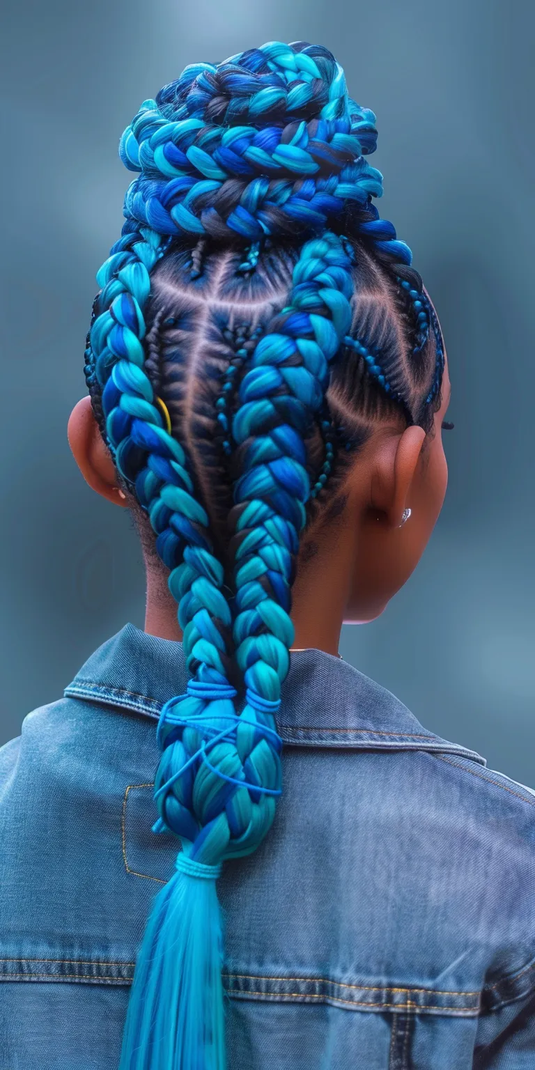 blue box braids Waterfall braids, Hair twists, Cornrows, Braid, French twist