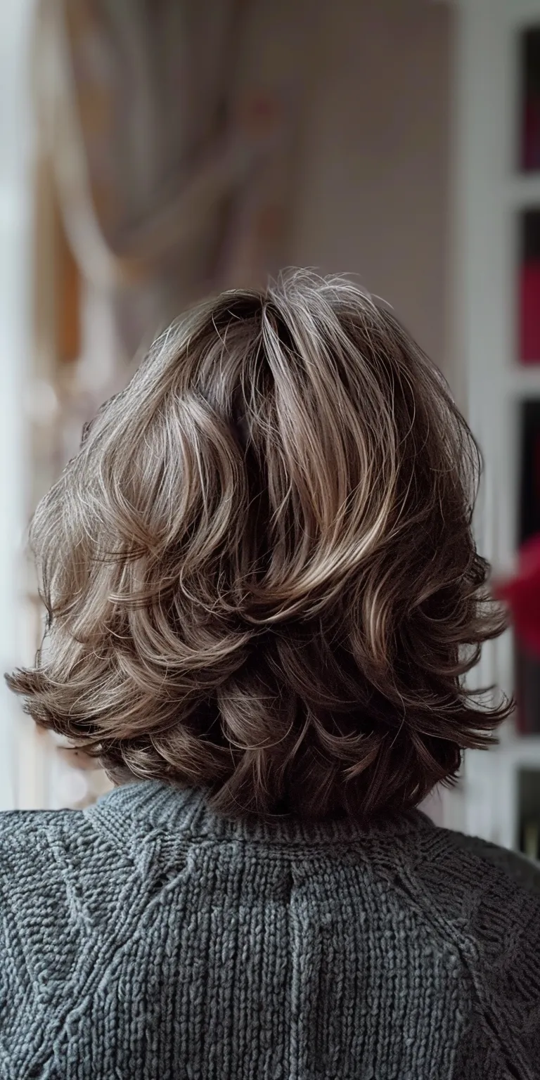 hairstyles for women over 50 Layered hair, Digital perm, Asymmetric cut, Ringlets, Professional cut