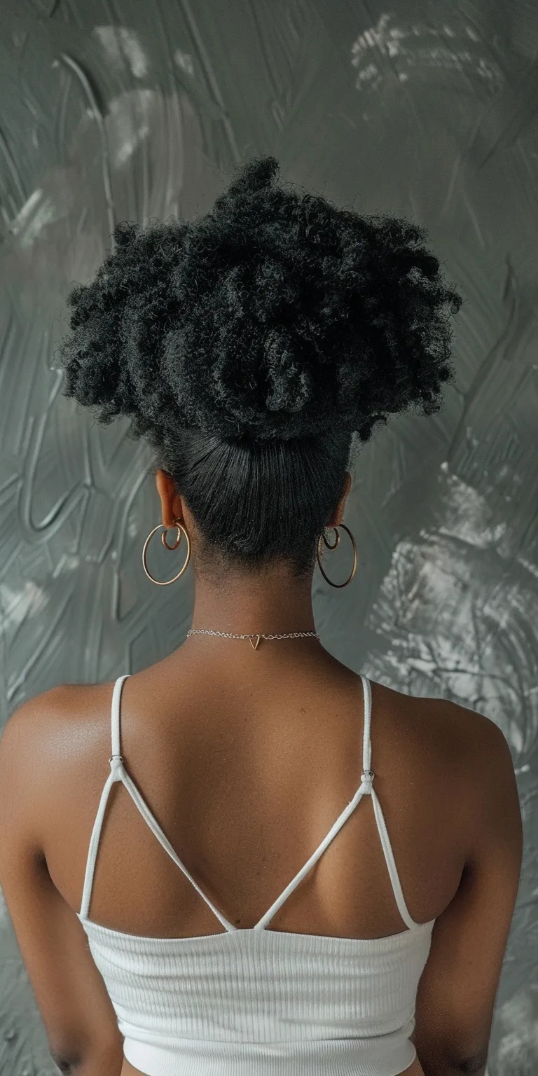 natural hairstyles Afro puffs, Kinky hair, Updo, Mohawk, Hair twists