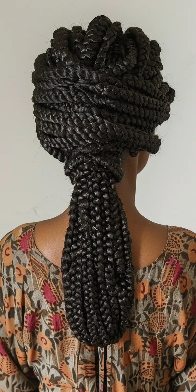 large knotless box braids Crochet braids, Hair twists, French twist, Boho Waterfall