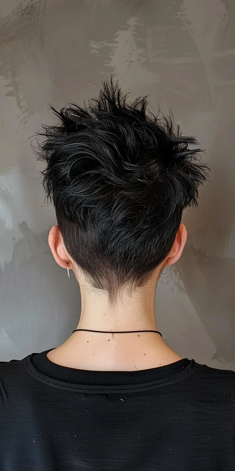 short edgy haircuts Asymmetric cut, Short brush Pompadour, Pixie Feathered hair