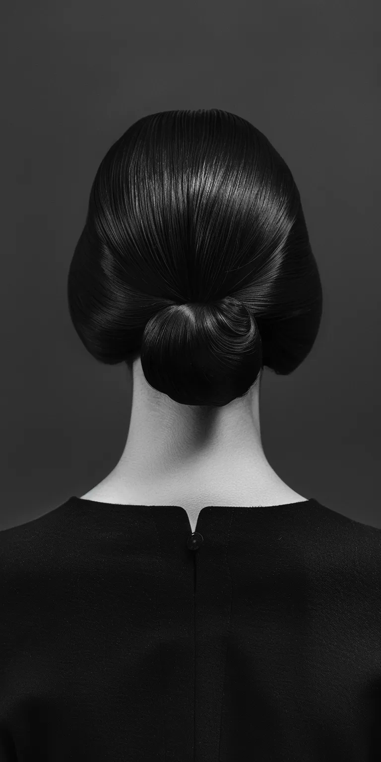 slick back Chignon, Updo, Ballerina bun, French twist, Asymmetric cut