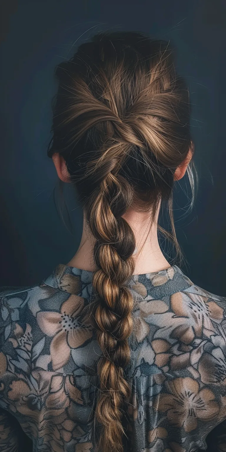 braided up ponytail French braid, Braid, Waterfall braids, Milkmaid Updo