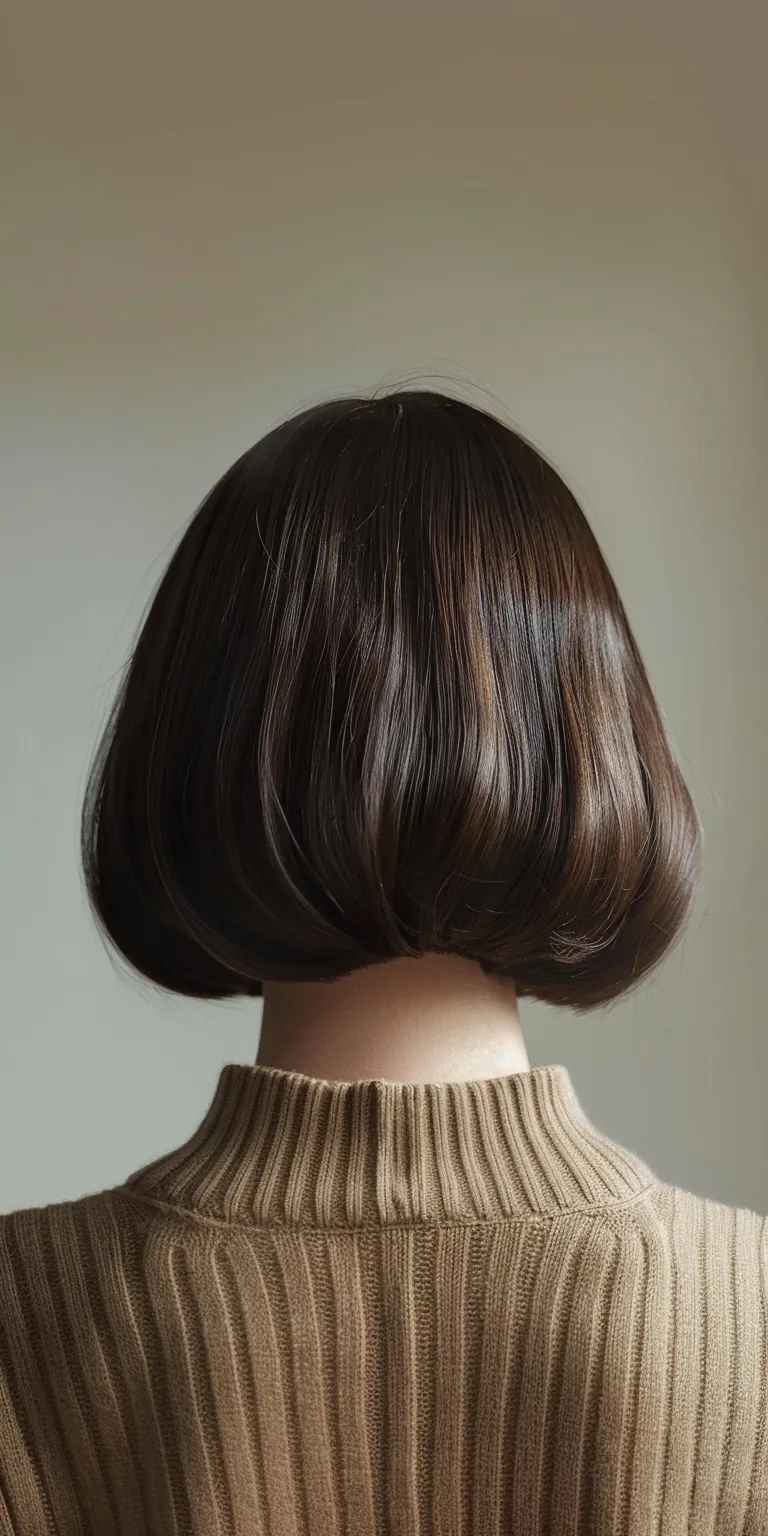 chin length bob Asymmetric cut, Bob Butterfly haircut, Short brush Finger wave