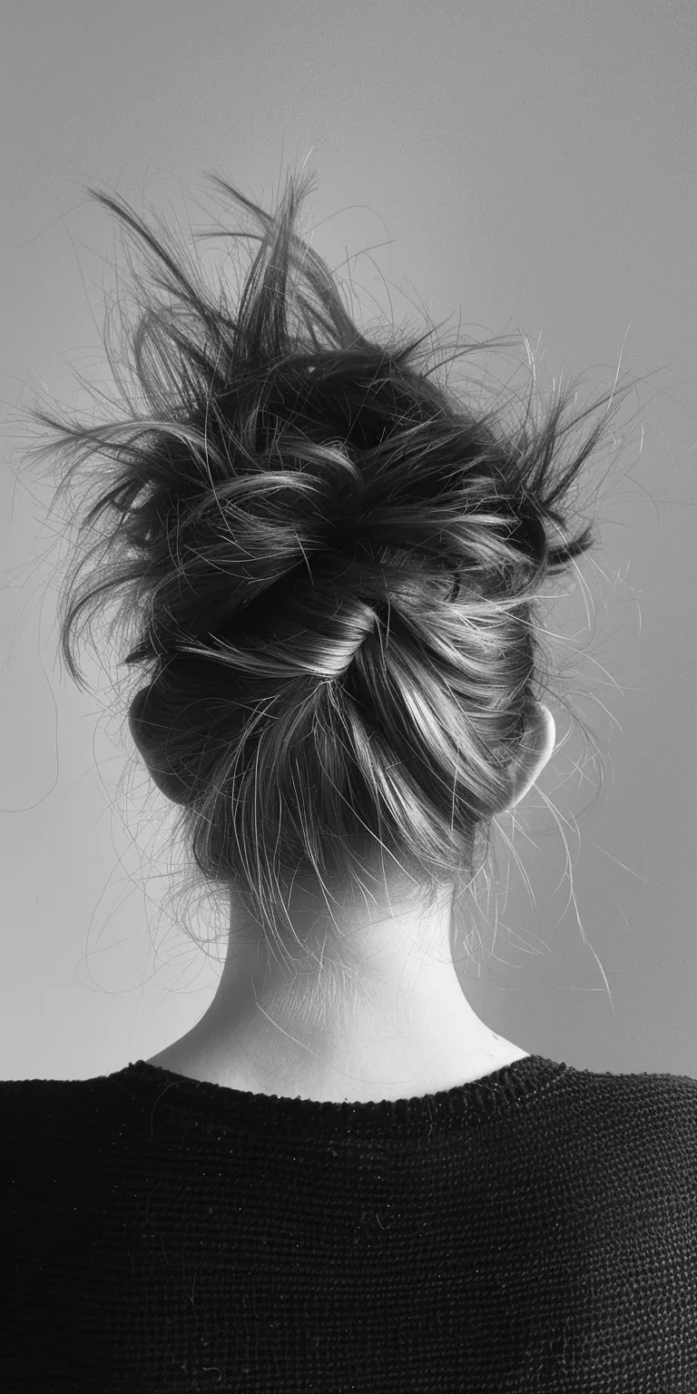 spiky hairstyle Chignon, Updo, Ballerina bun, French twist, Milkmaid braid