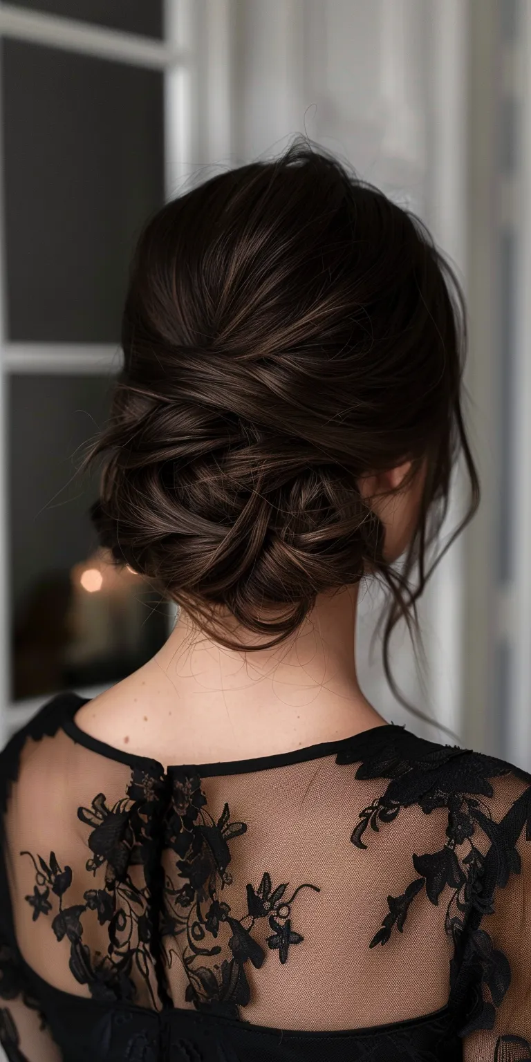 hair bun styles Updo, Chignon, French twist, Waterfall braids, braid