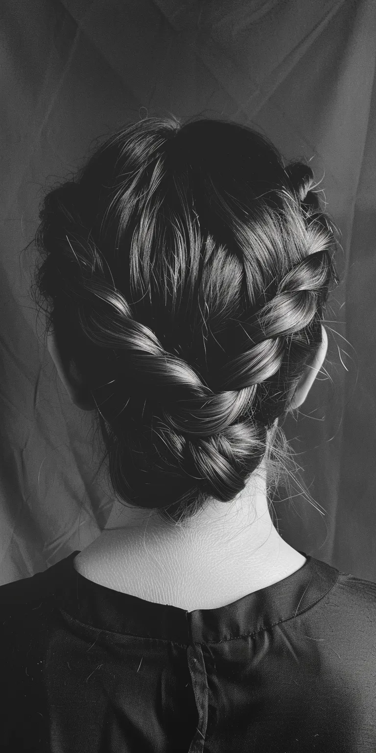 easy hair styles French braid, Chignon, Waterfall braids, Updo, Milkmaid braid