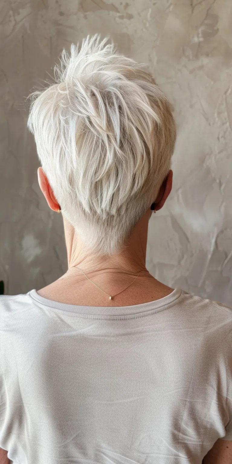 pixie haircuts for older women Asymmetric cut, Short brush Pixie Tonsure, Butterfly haircut