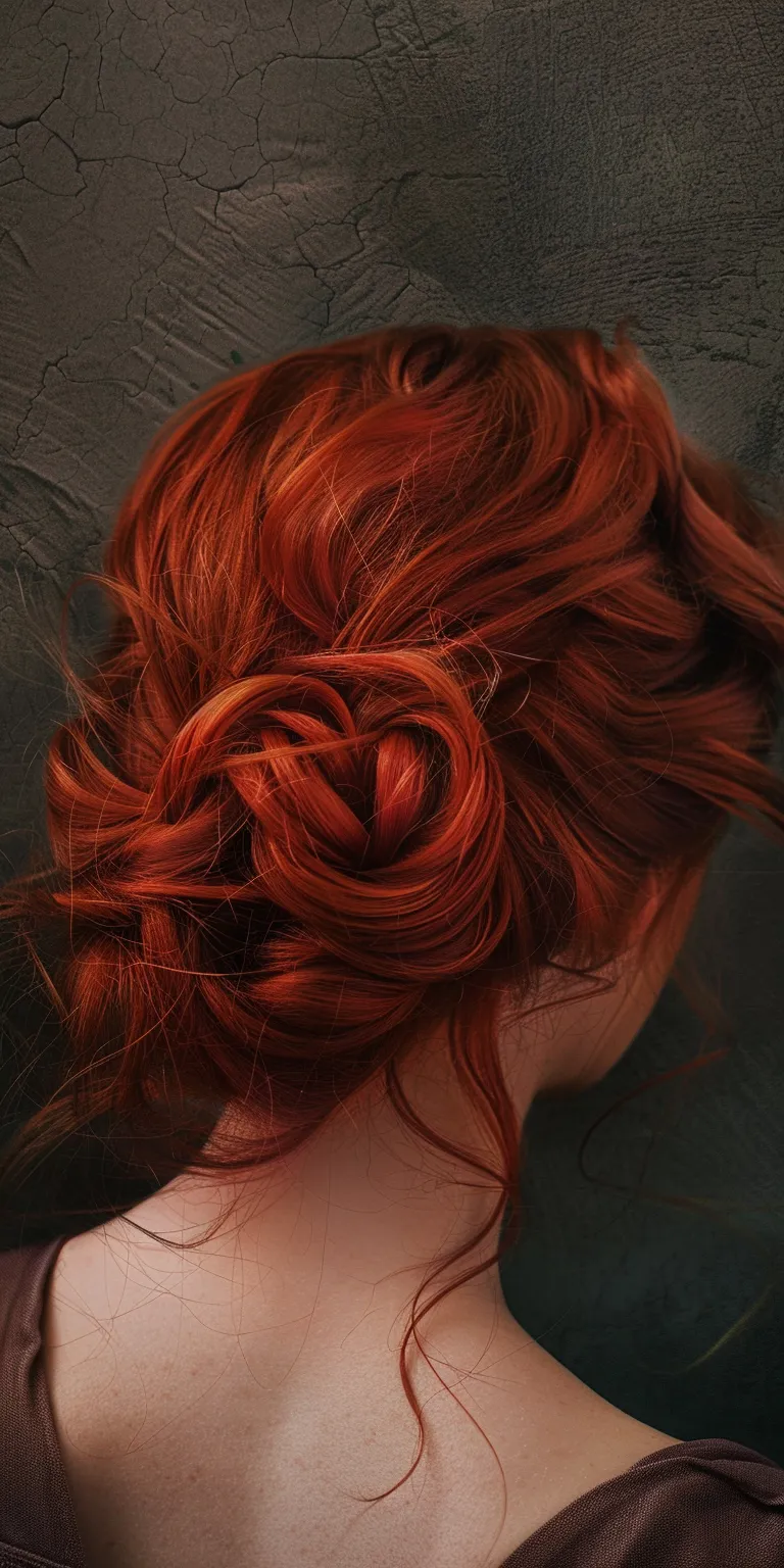 red hair styles Updo, Chignon, Milkmaid braid, French Braid