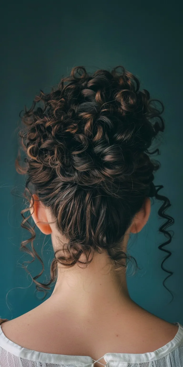 easy hairstyles for curly hair Milkmaid braid, Updo, Digital perm, Ringlets, French twist