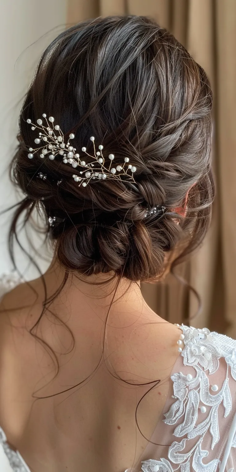 wedding hair styles Updo, Milkmaid braid, Chignon, Boho braids, Waterfall braids