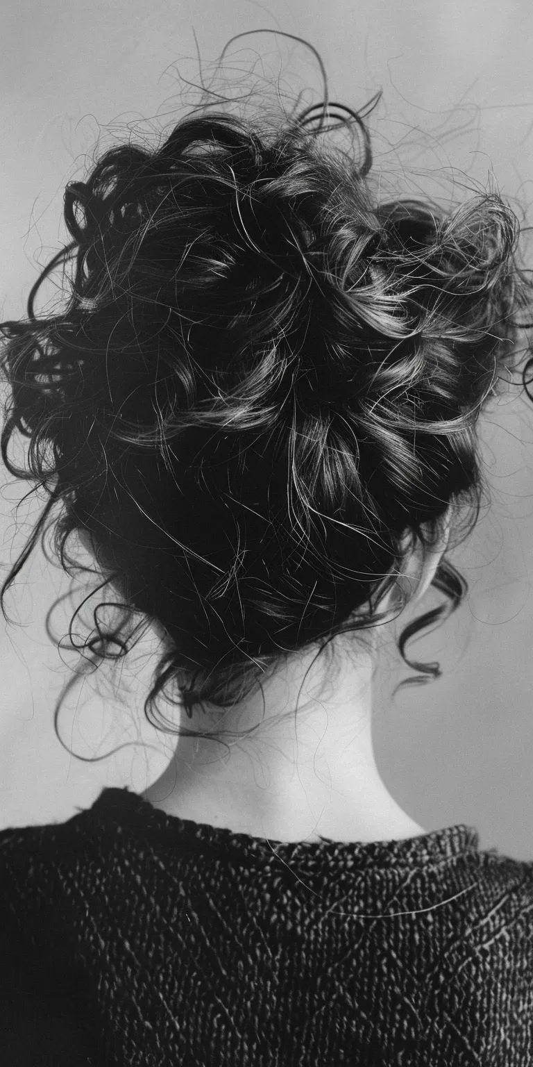 messy hair style Chignon, Updo, Milkmaid braid, Japanese women's hairstyles, Ringlets