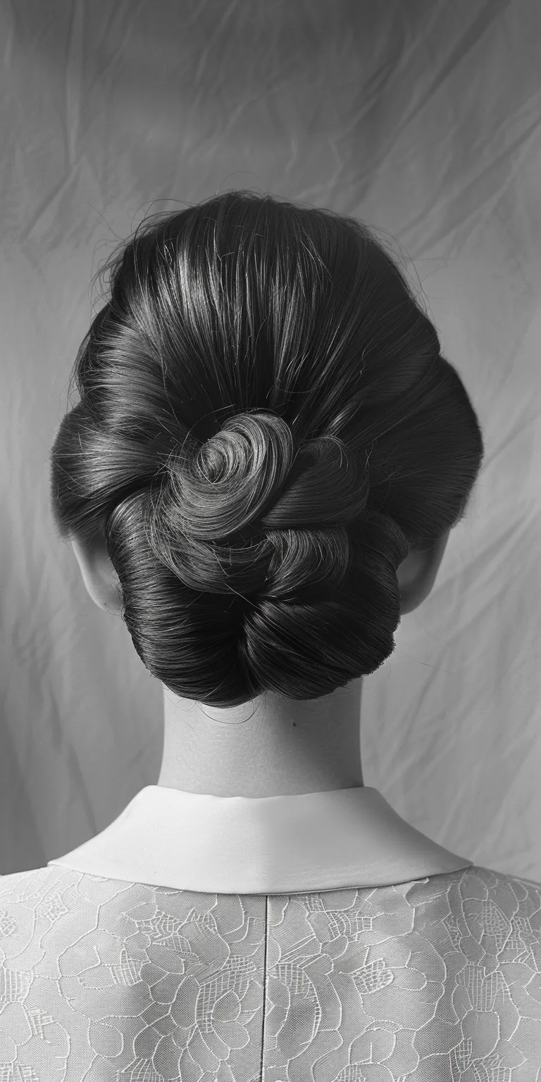 1980 hairstyles Chignon, Updo, Finger wave, French twist, Milkmaid braid