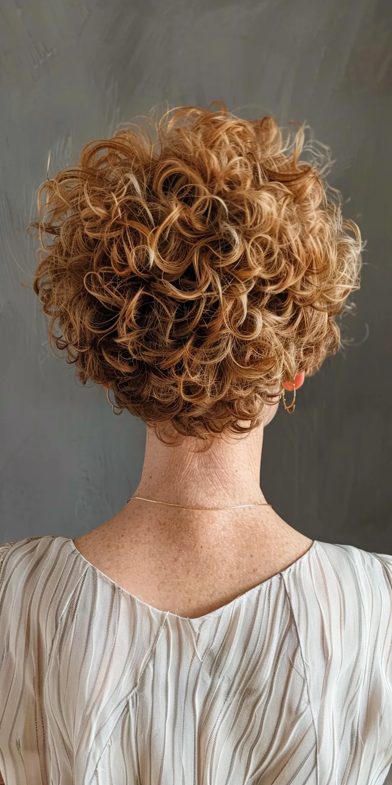 short curly haircuts for women Digital perm, Asymmetric cut, Historical Christian hairstyles, Updo, Bouffant