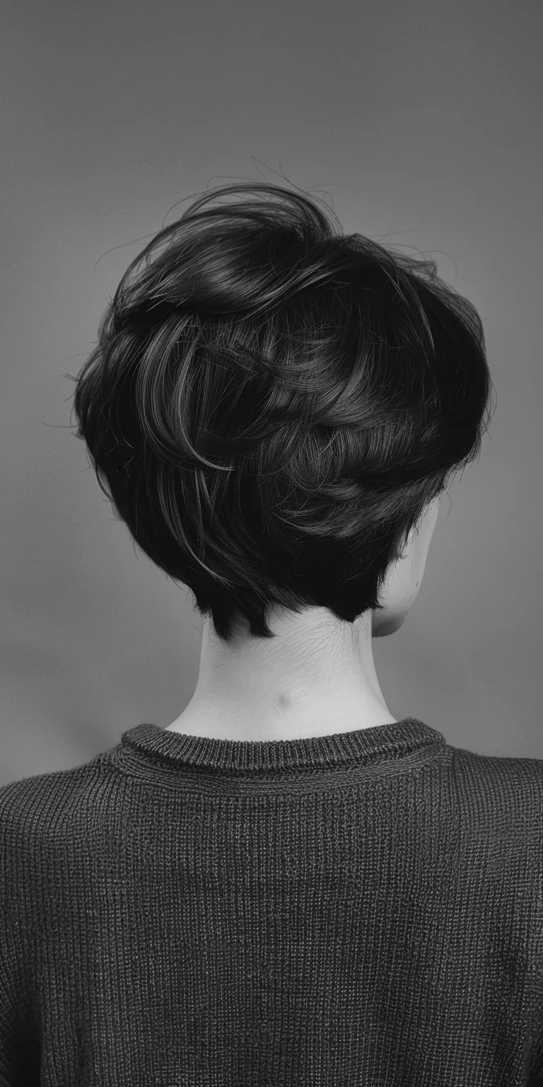 short edgy haircuts Chignon, Updo, Asymmetric cut, French twist, Finger wave