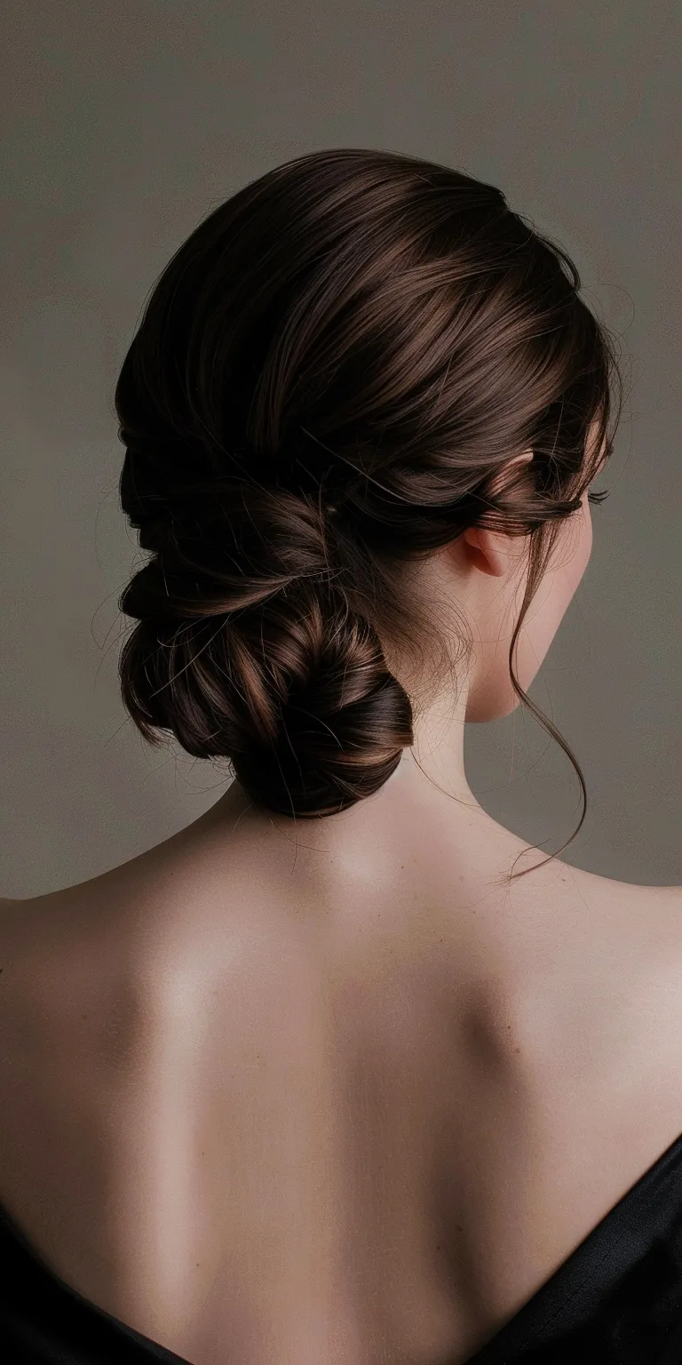 hair bun styles Chignon, Updo, Braid, French twist, braid