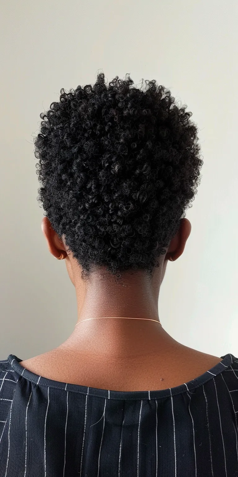 black short haircuts Digital perm, Asymmetric cut, Afro puffs, Kinky hair, Short brush cut