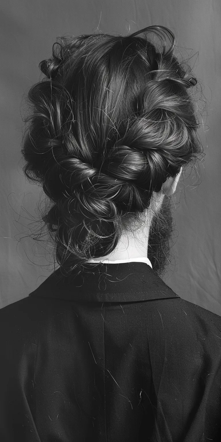 gentleman hairstyle Chignon, Updo, Milkmaid braid, French twist, braid