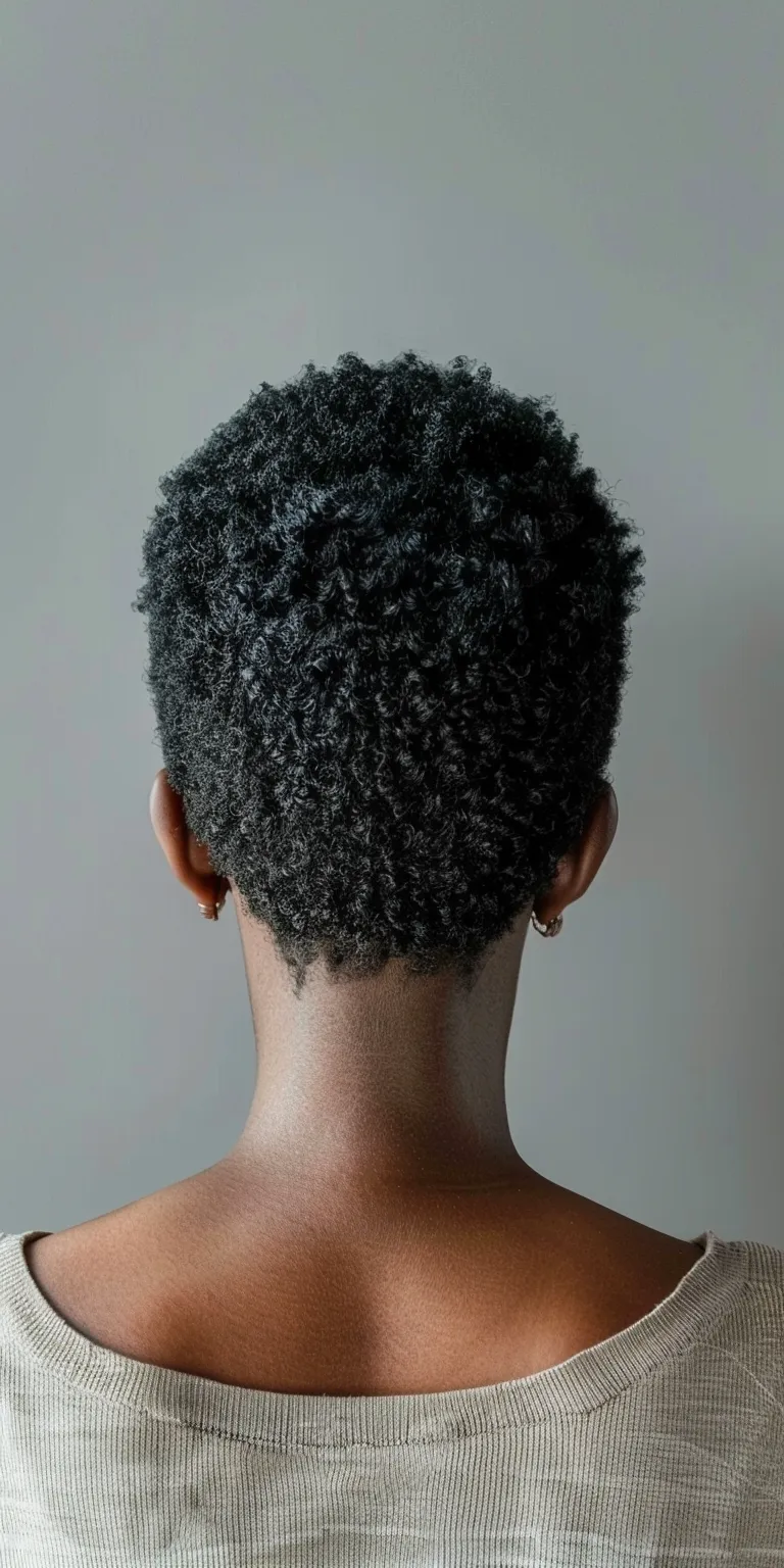 low maintenance short natural haircuts for black females Kinky hair, Asymmetric cut, Afro puffs, Pompadour, Short brush cut