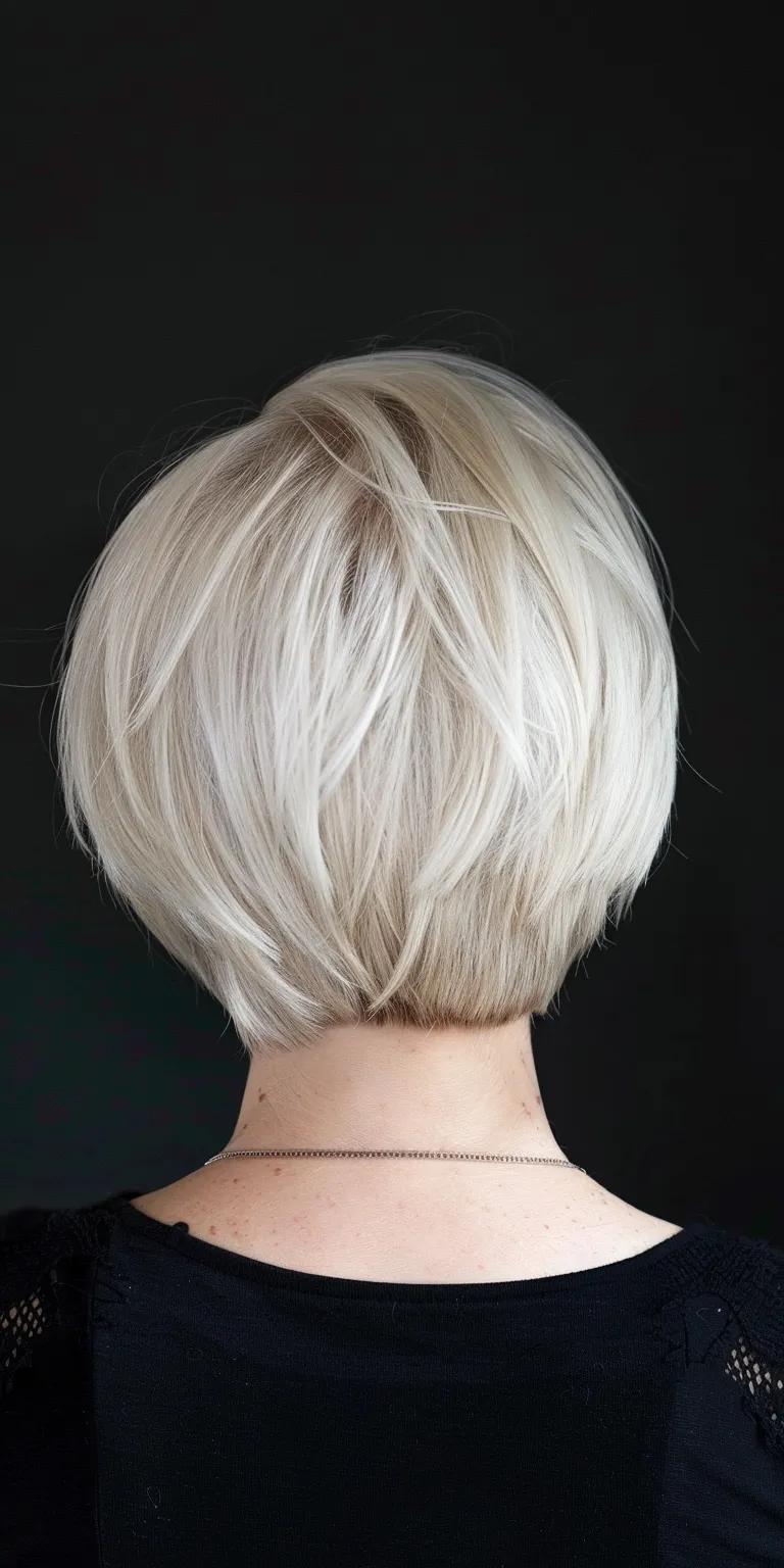 short hairstyles for thin hair over 50 Asymmetric cut, Short brush Pixie Digital perm, Professional cut