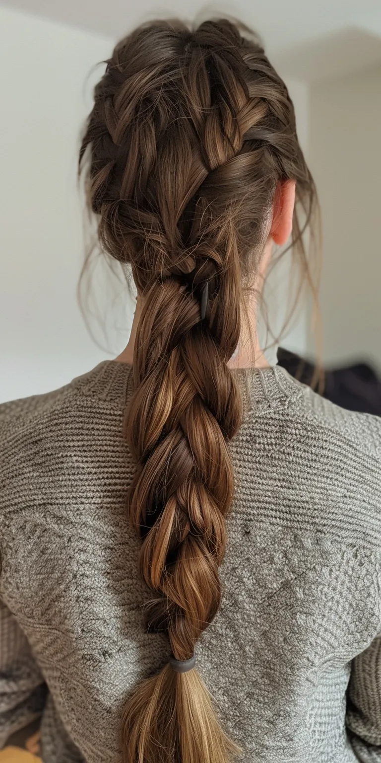 crown braid French braid, Braid, Waterfall braids, Boho twist