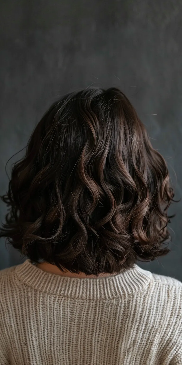 hairstyles for medium hair Ringlets, Digital perm, Layered hair, Asymmetric cut, Professional cut