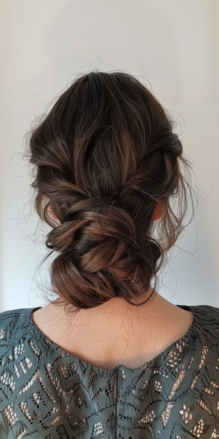 birthday hairstyle Updo, French twist, Chignon, Waterfall braids, Milkmaid braid