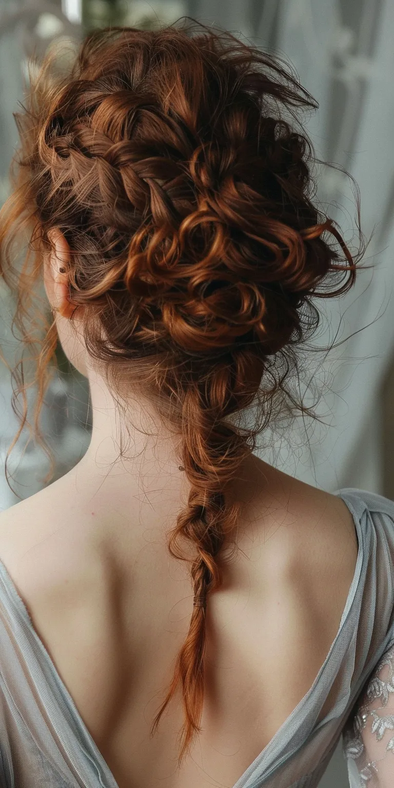 hairstyles for curly hair Milkmaid braid, Braid, Updo, French Waterfall braids