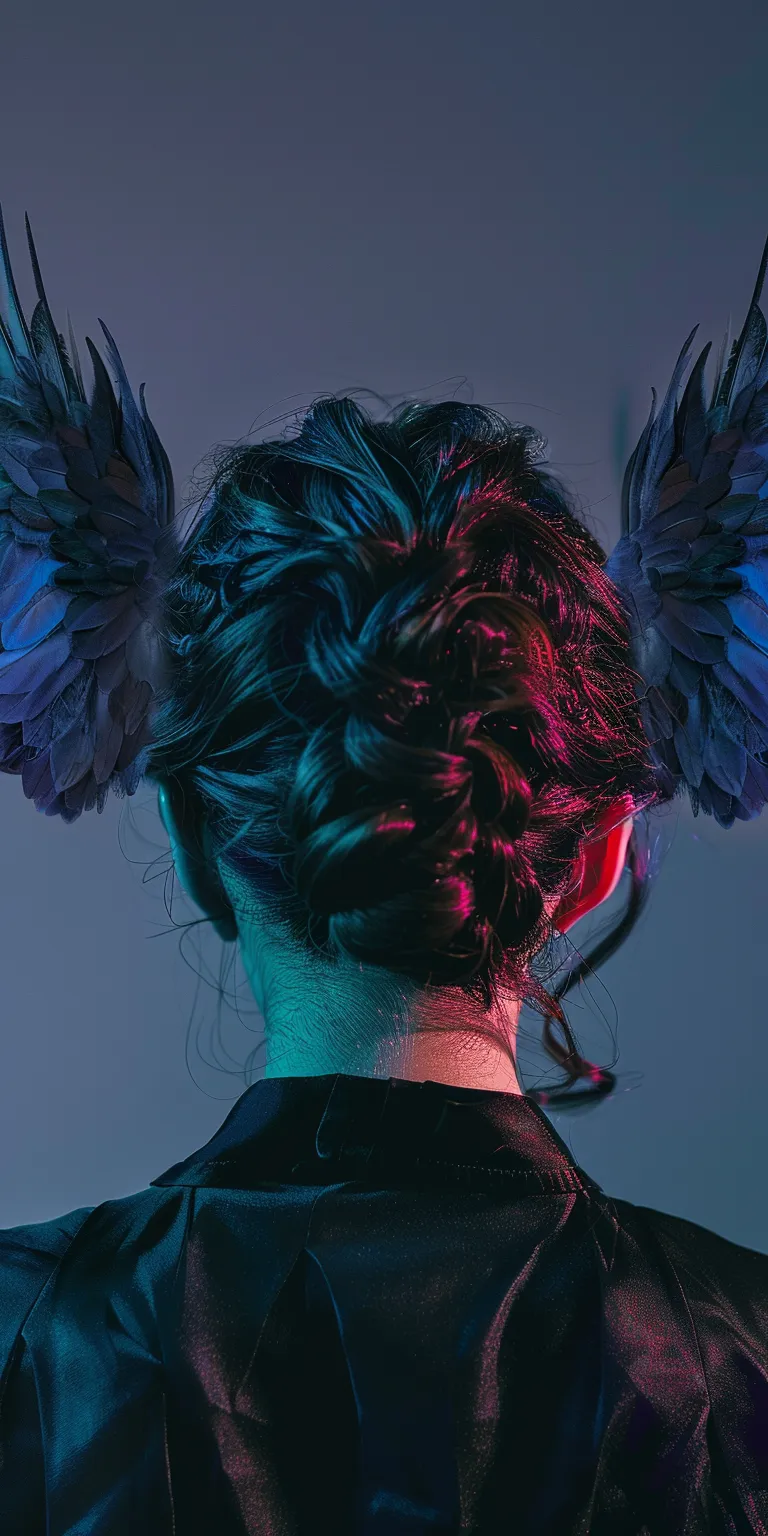 wings hairstyle Feathered hair, Updo, Milkmaid braid, Butterfly haircut, Chignon