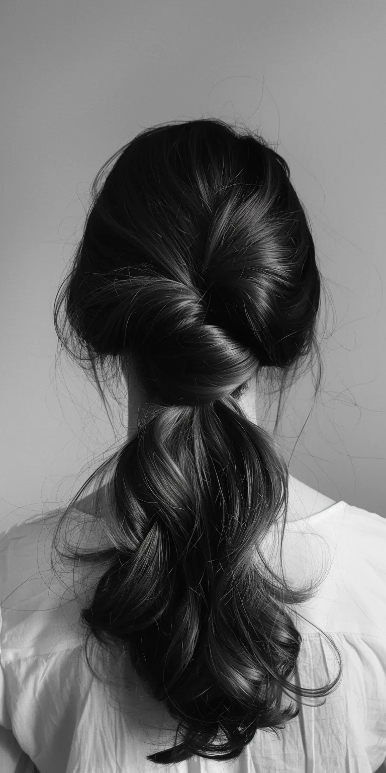 simple hair styles Chignon, French twist, braid, Updo, Milkmaid braid