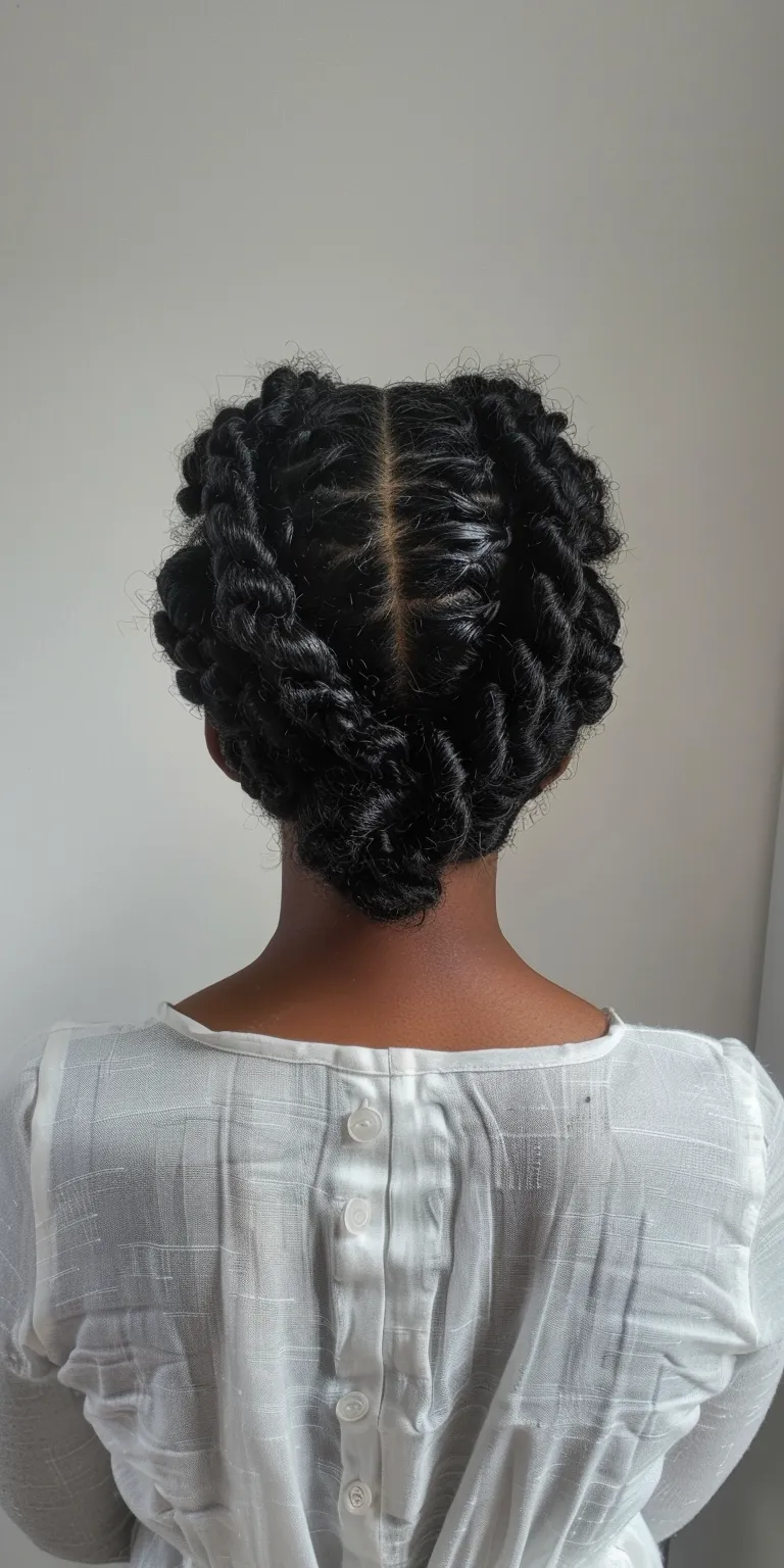 loc and twist gel Waterfall braids, French twist, Digital perm, Hair twists, Updo