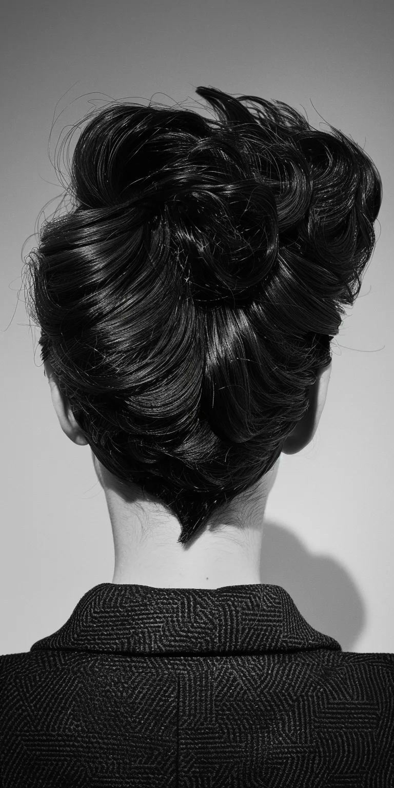 skunk hairstyle Chignon, Updo, French twist, Milkmaid braid, Finger wave