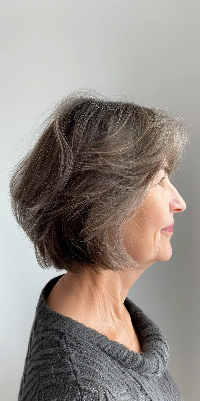 haircuts for women over 50 Digital perm, Layered hair, Asymmetric cut, Short brush Historical Christian hairstyles