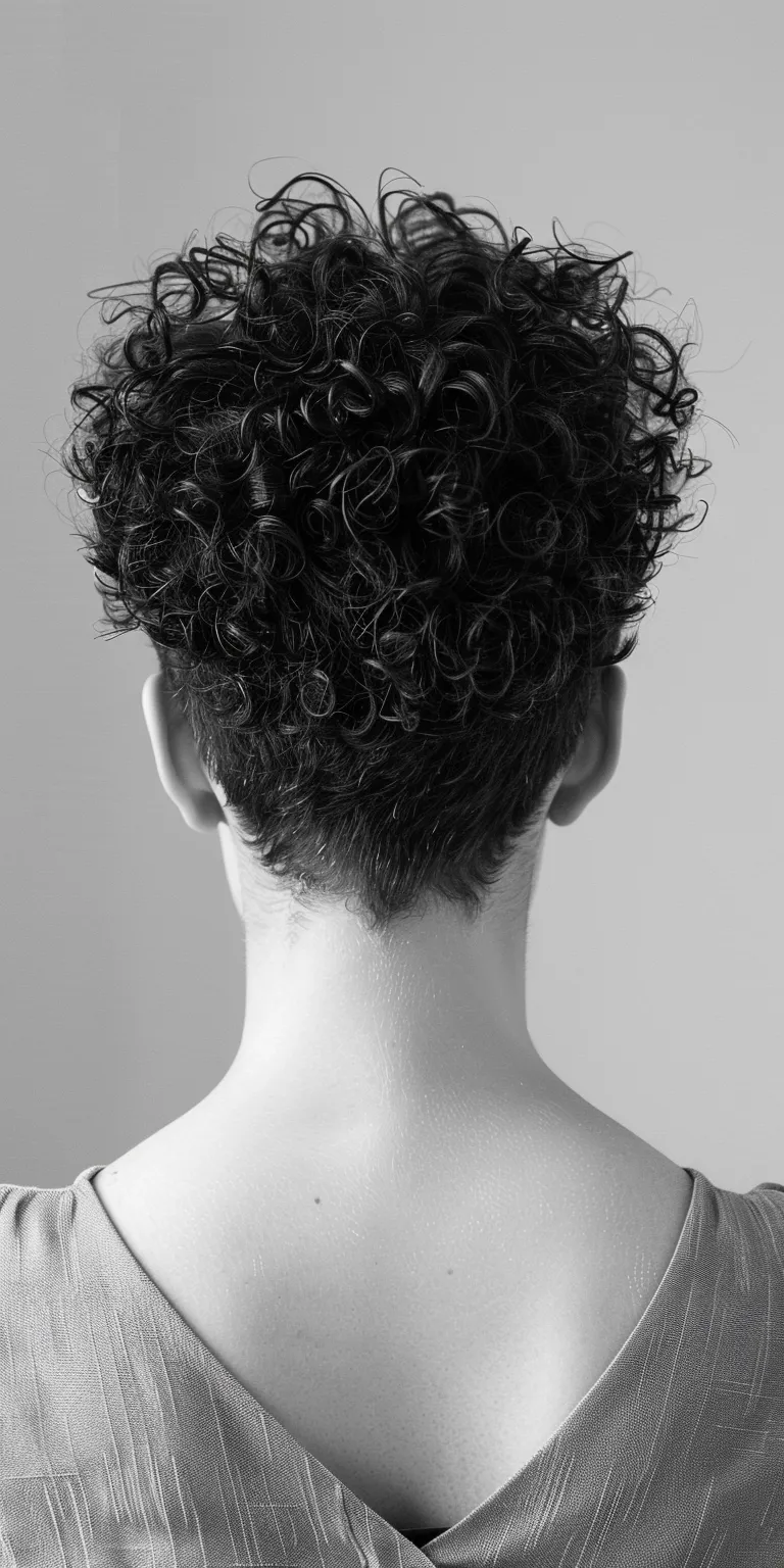 short curly hairstyles Digital perm, Asymmetric cut, Short brush Kinky hair, Ringlets