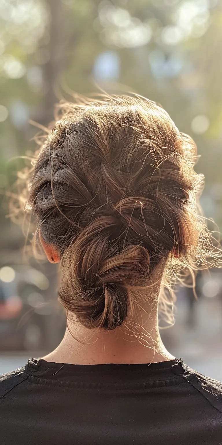 knotless hairstyles Chignon, Updo, French twist, Milkmaid braid, Ballerina bun