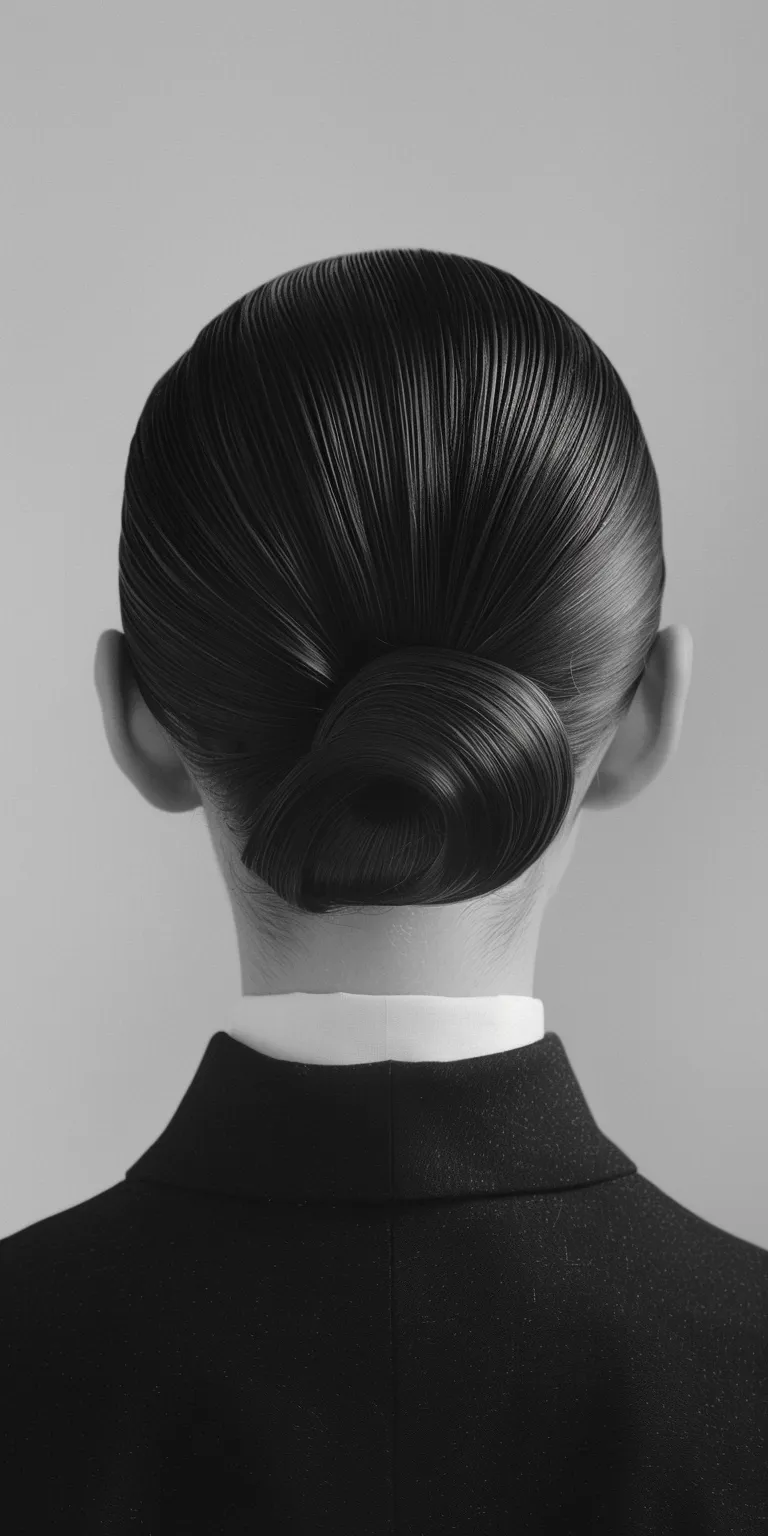 slick back hairstyle Chignon, Updo, French twist, Ballerina bun, Asymmetric cut