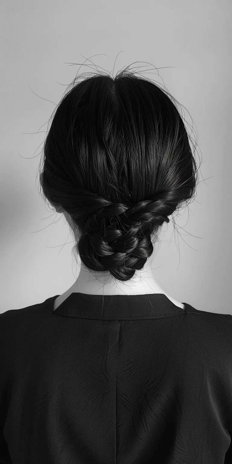 korean hairstyle Chignon, French twist, braid, Updo, Braid