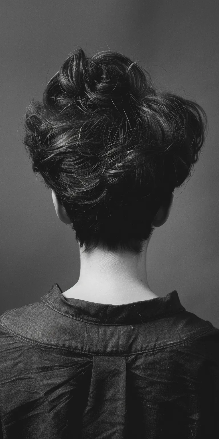 short choppy haircuts Chignon, Updo, Asymmetric cut, Pompadour, Bouffant