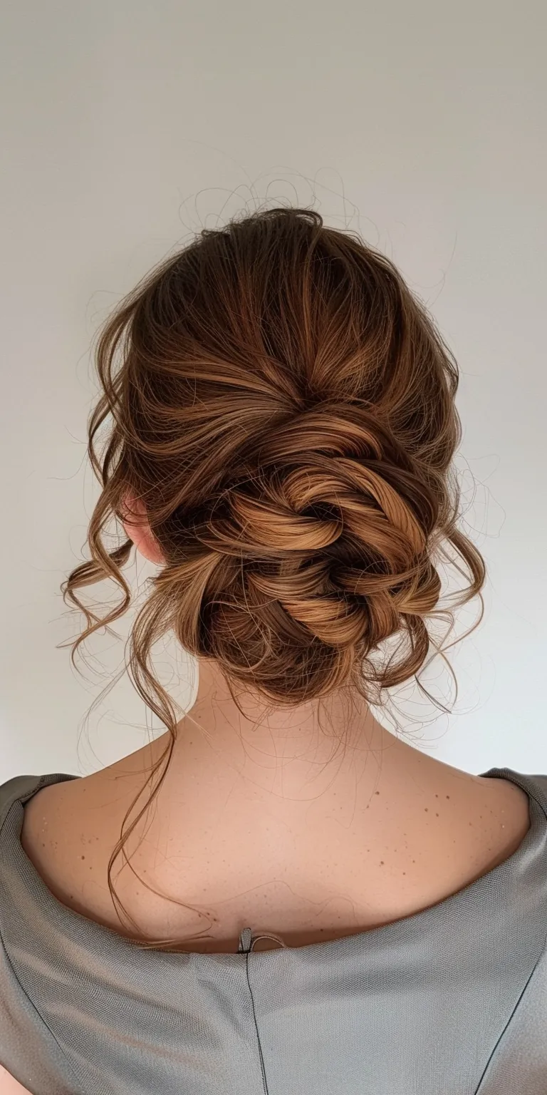 wedding guest hairstyles Updo, Chignon, French twist, Milkmaid braid, Waterfall braids