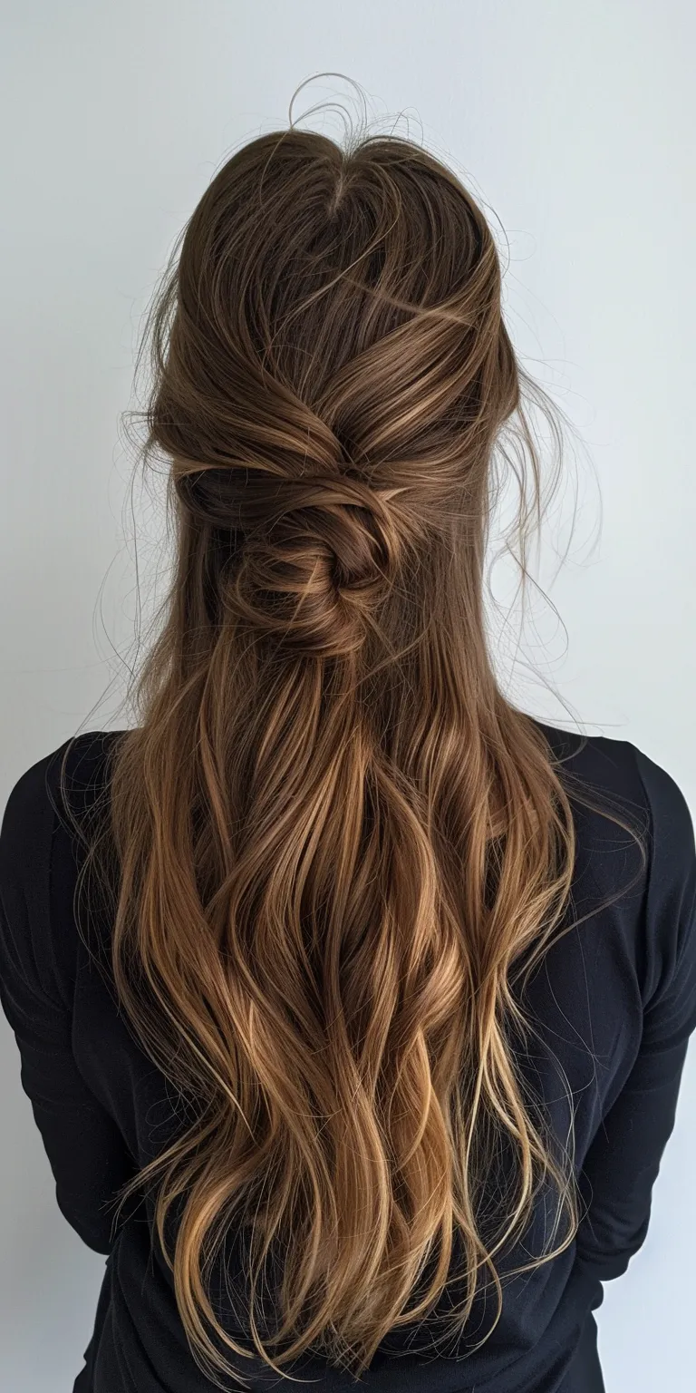 hair styles for long Updo, Waterfall braids, French twist, braid, Braid