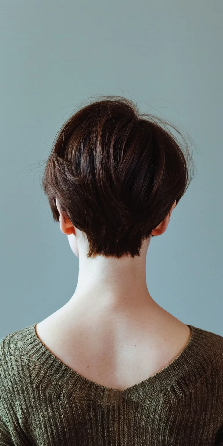 short hairstyles for women Asymmetric cut, Japanese women's hairstyles, Chignon, Short brush Tonsure