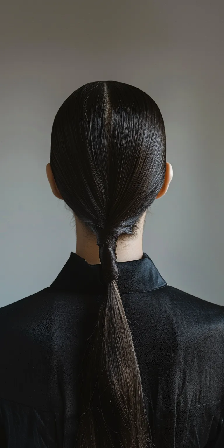 sleek ponytail hairstyles French twist, Asymmetric cut, Japanese women's hairstyles, Chignon, Updo