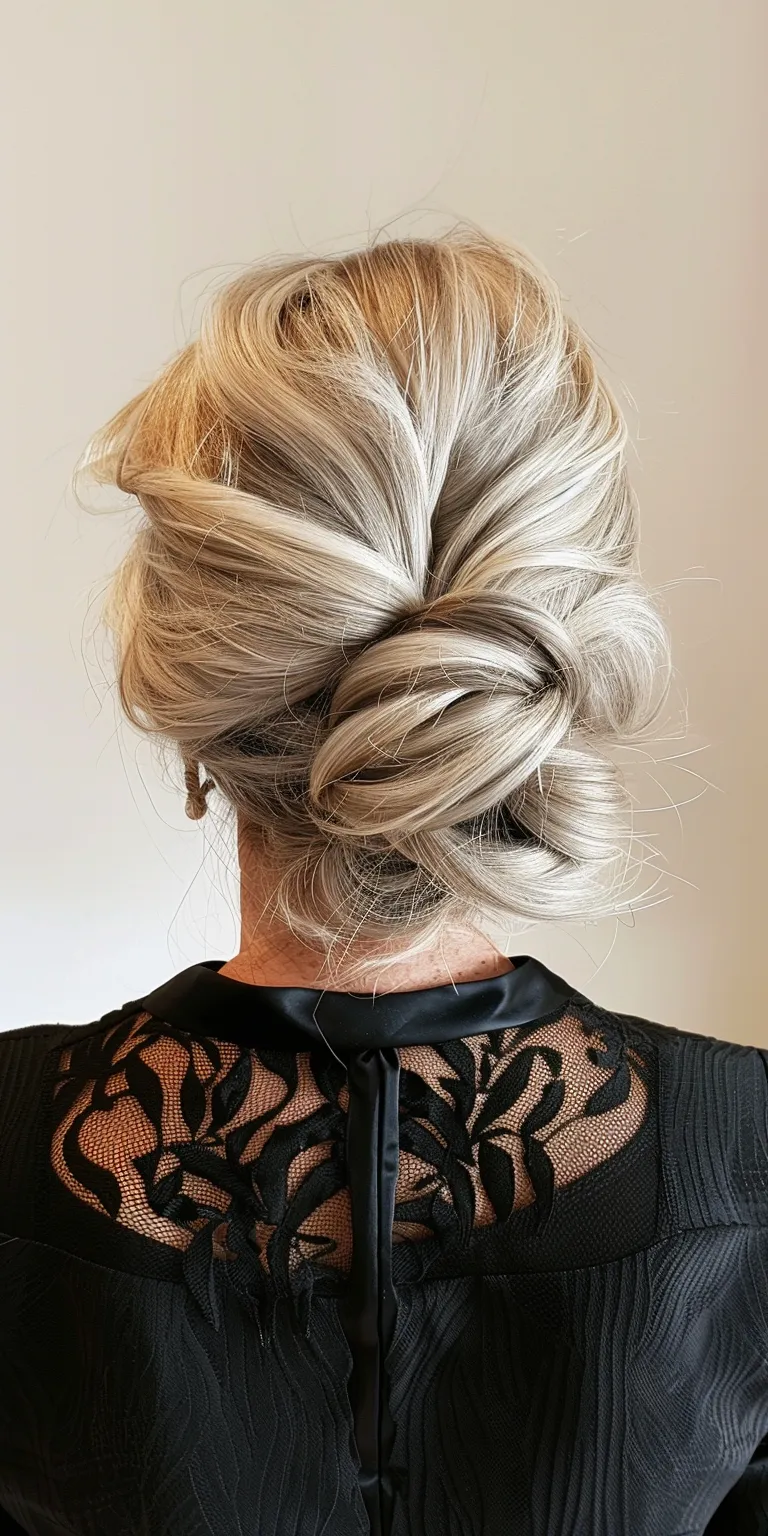 hairstyles for older women Updo, Chignon, French twist, Ballerina bun, Waterfall braids