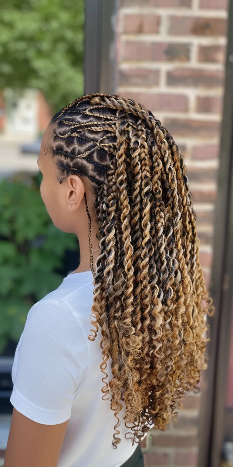 box braid Waterfall braids, Crochet Hair twists, Cornrows, Stacked bob