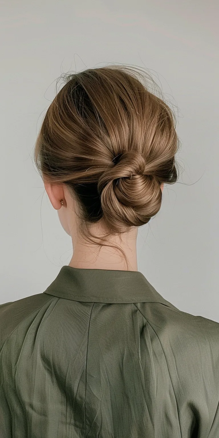 slick back bun Chignon, Updo, French twist, Milkmaid braid, Ballerina