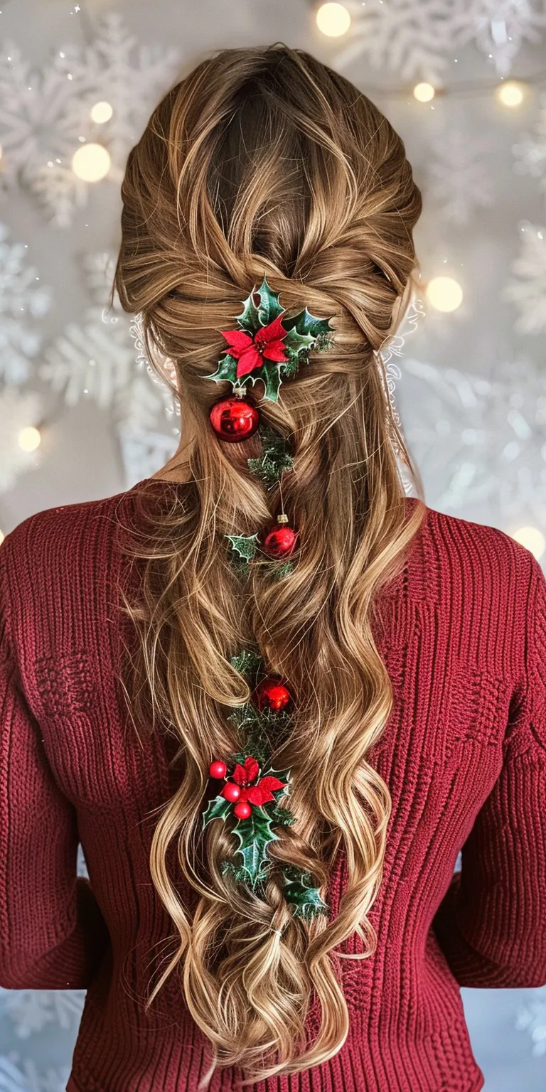 christmas hairstyles Boho braids, Updo, Waterfall Digital perm, French twist