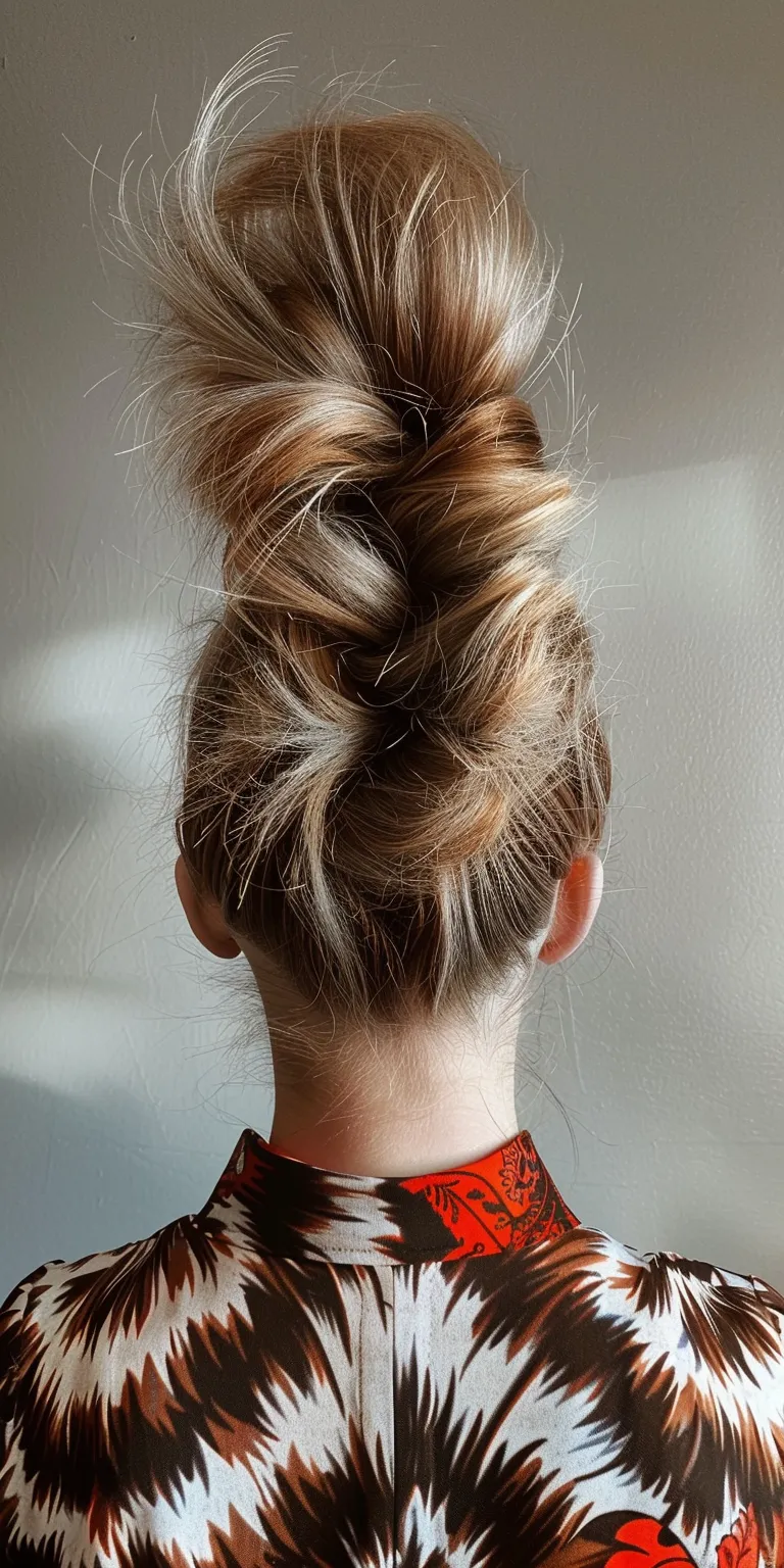 skunk hairstyle Chignon, Updo, Ballerina bun, French twist, Milkmaid braid