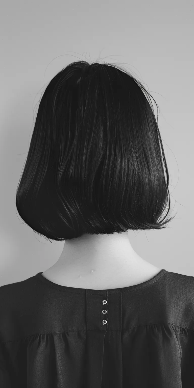 90s hairstyles women Asymmetric cut, Bob Short brush Japanese women's hairstyles, Chignon