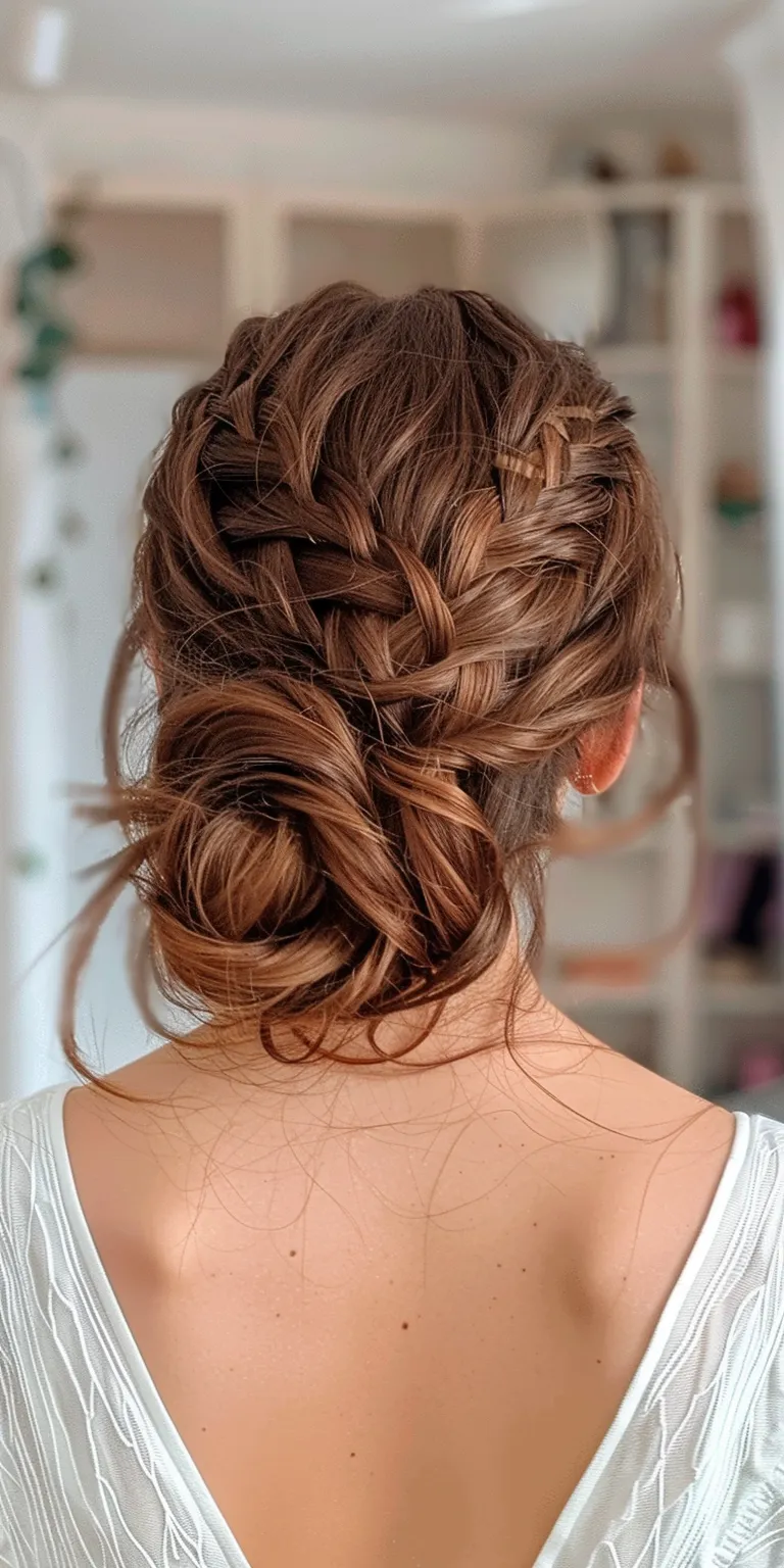 easy hairstyles Updo, Waterfall braids, French twist, braid, Milkmaid braid